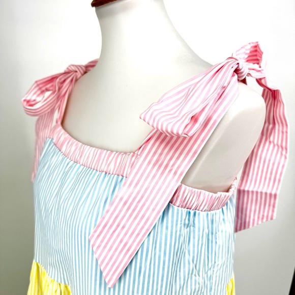 SHOW ME YOUR MUMU Sabrina Maxi Dress in Pastel Pinstripe NWT - Picture 4 of 9